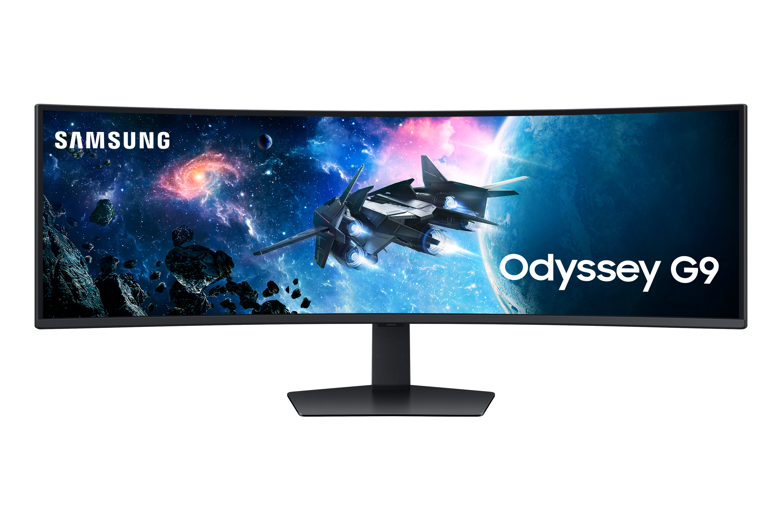 Samsung Odyssey G9 (G95C) 49-inch curved gaming monitor, front view — Samsung product image via Open Icecat